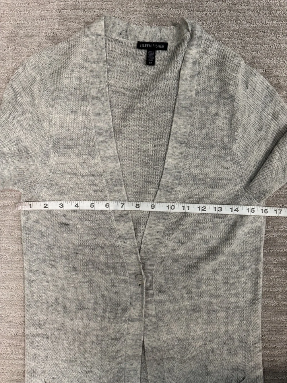 Eileen Fisher Organic Linen Ribbed Duster Cardigan Size Small - Picture 6 of 7